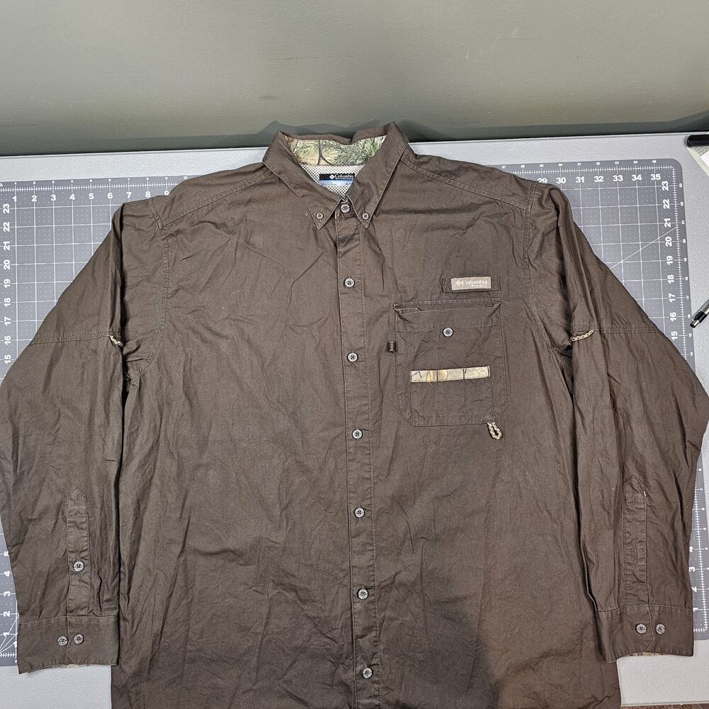 Columbia PHG Shirt Mens XL Green Vented Hunting Outdoors Camping Performance